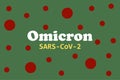 Omicron SARS CoV 2 Virus typography with virus symbol.ÃÂ  New Variant Covid-19.ÃÂ 